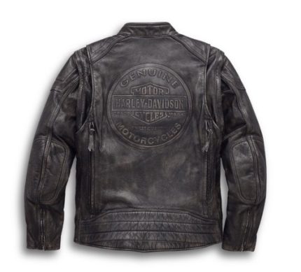 Harley Davidson Men Dauntless Convertible 2 in 1 Genuine Cow Leather Jacket Motocollection