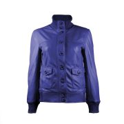 Gusty Grey Bomber Womens Leather Jacket - Image 3