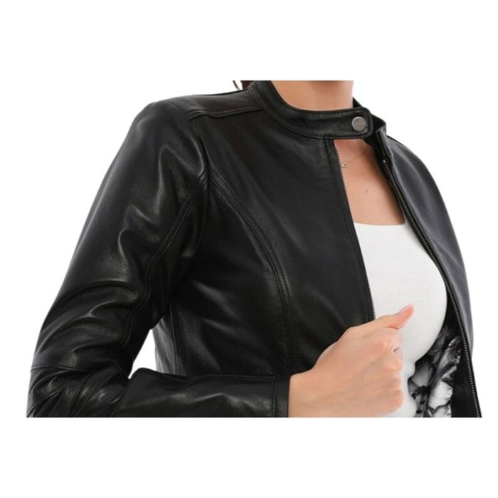 Women's Black Leather Jackets for Stylish Outwear - Image 3