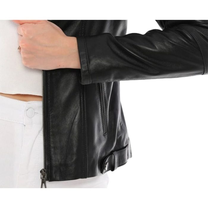 Women's Black Leather Jackets for Stylish Outwear - Image 6