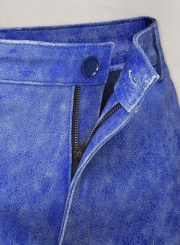 Artistic Blue Leather Suit – A Masterpiece of Style and Sophistication