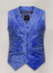 Artistic Blue Leather Suit – A Masterpiece of Style and Sophistication