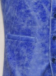 Artistic Blue Leather Suit – A Masterpiece of Style and Sophistication