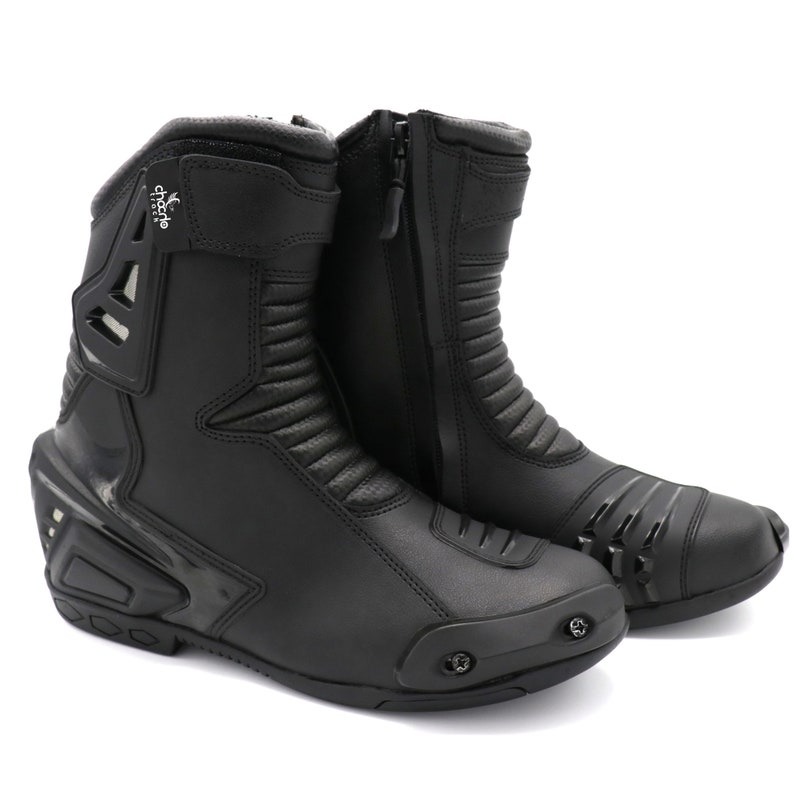 ChoCho Track Men's Motorcycle Racing Boots - Real Leather High-Tech Protection