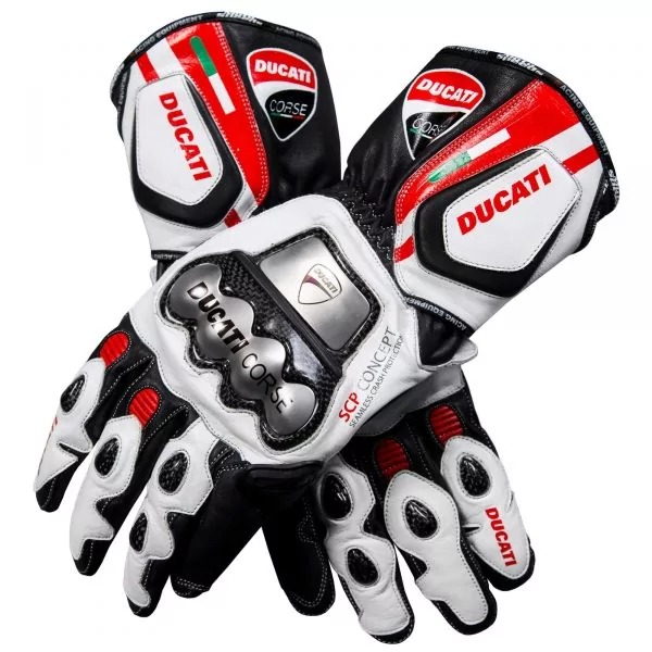 Ducati Corse Motorbike Leather Gloves – Premium Racing Protection