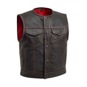 Lowside Men's Motorcycle Leather Vest Perforated Design
