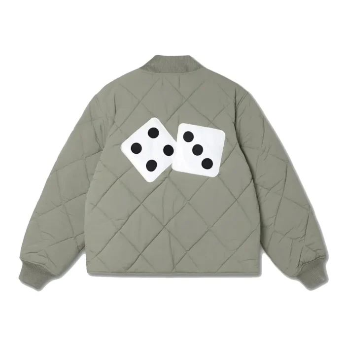 Stussy Green Windbreaker Dice Puffer Jacket - Image 1