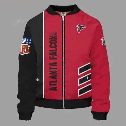 Bartlett Atlanta Falcons Red and Black Bomber Jacket
