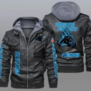 Bogdan Carolina Panthers Bomber Leather Jacket - Image 2
