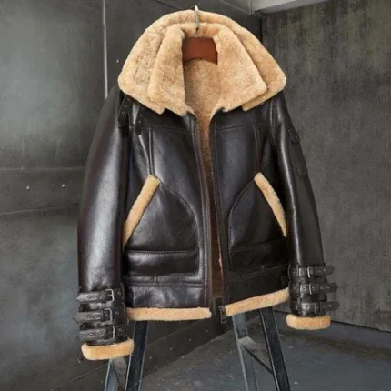 Peter Brown Triple Belted Cuffs Shearling Jacket