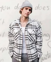 Justin Bieber Black and White Checkered Jacket