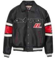 Men's Avirex Limited Edition Chicago Black Leather Jacket - Front