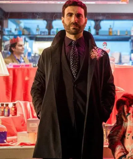 Brett Goldstein Ted Lasso Roy Kent Black Cotton Coat
