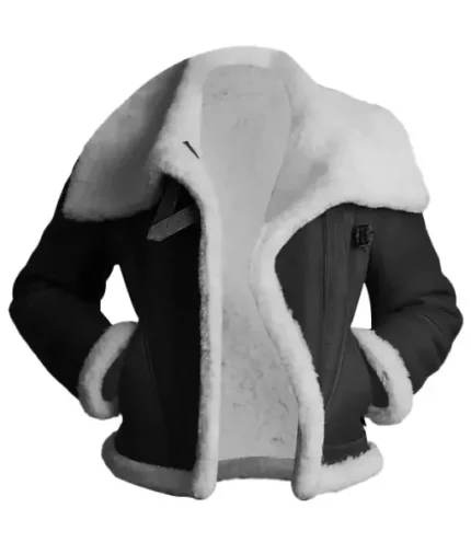 Julia Black Sheepskin Shearling Leather Jacket